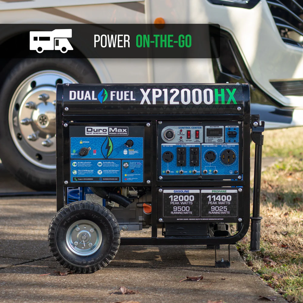 DuroMax XP12000HX 9500W/12000W Gasoline Propane Dual Fuel Generator with CO Alert Electric Start New