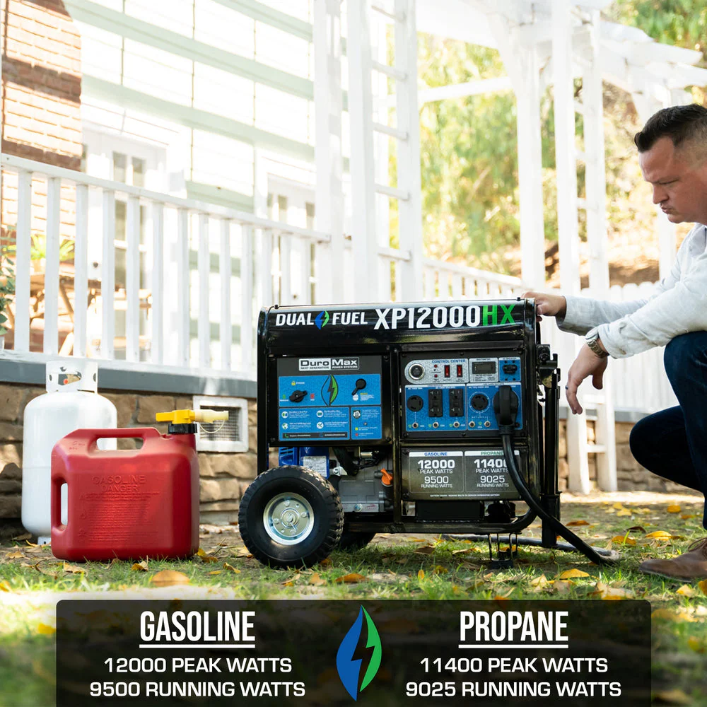 DuroMax XP12000HX 9500W/12000W Gasoline Propane Dual Fuel Generator with CO Alert Electric Start New